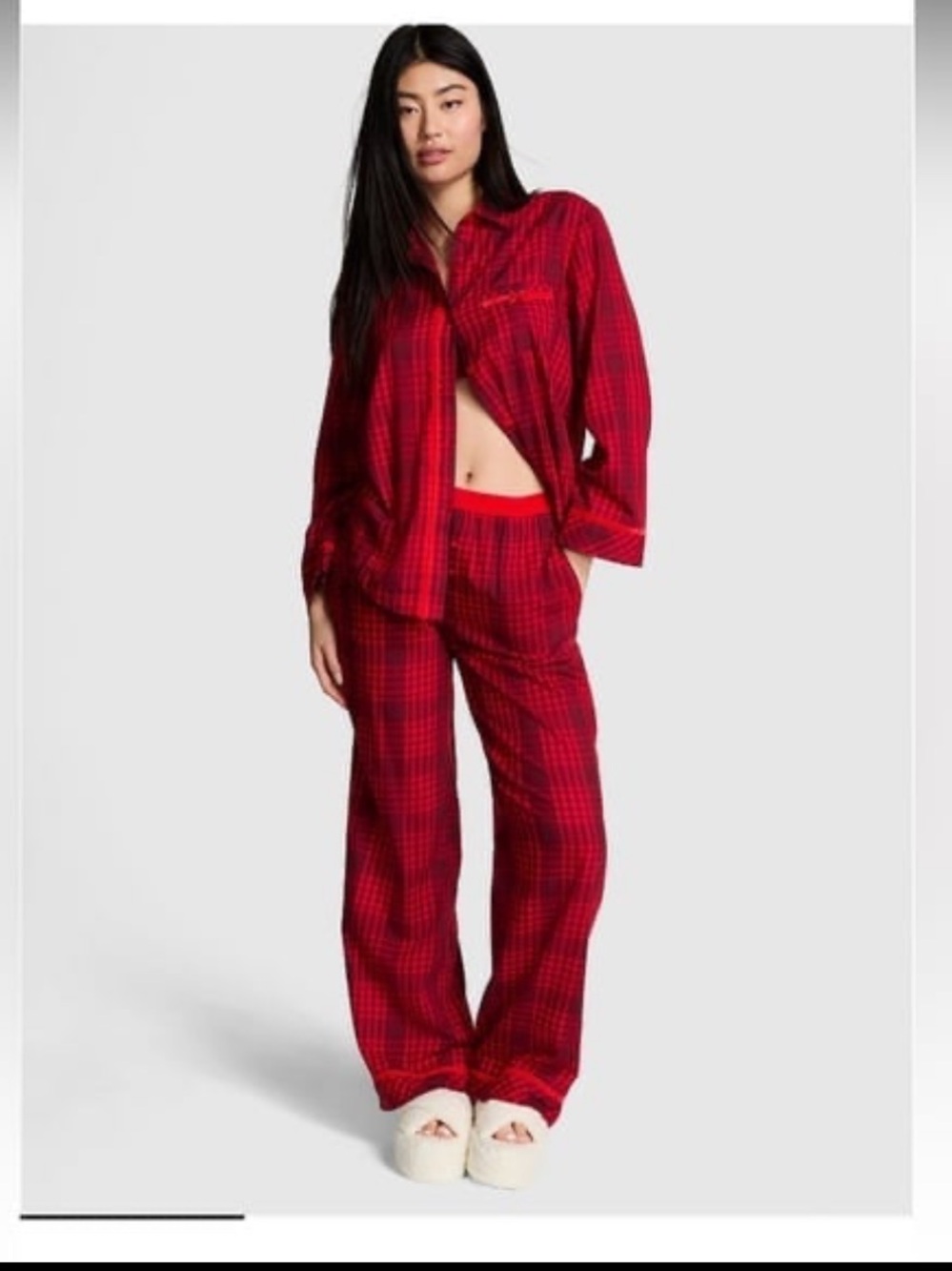 PINK Victoria’s Secret Flannel Long Pajama Set